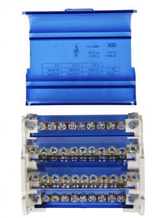 Шины на DIN-рейку в корпусе (кросс-модуль) ШНК 4х11 3L+PEN IEK