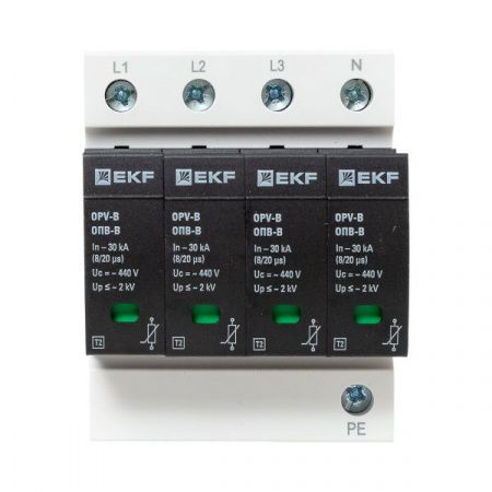 Ограничитель импульсных напряжений ОПВ-B/4P In 30кА 440В с сигн. EKF PROxima