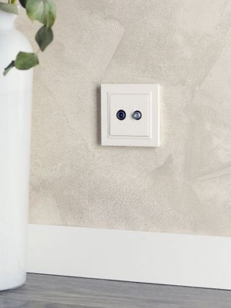 BRITE Розетка двойная TV+SAT РТВ/РСп12-БрЖ жемчуг IEK