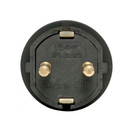 Вилка угловая каучуковая с кольцом 230В 2P+PE 16A IP44 EKF Марс