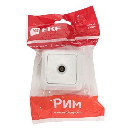 Розетка TV 1-мест. 75Ом 5-862МГц бел. Рим EKF PROxima