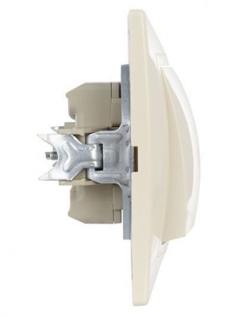 KVARTA Выключатель 1-клавишный кнопочный 10А ВСк10-1-0-ККм кремовый GENERICA