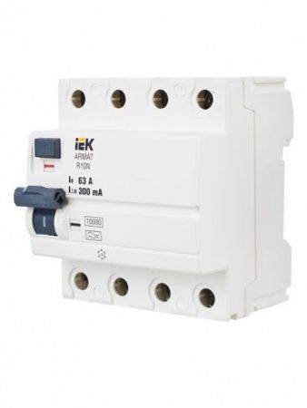 ARMAT Выключатель дифференциального тока R10N 4P 63А 300мА тип A IEK