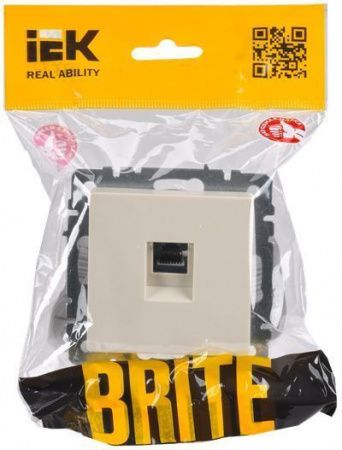 BRITE Розетка компьютерная RJ45 кат.5E РК10-БрКр бежевый IEK