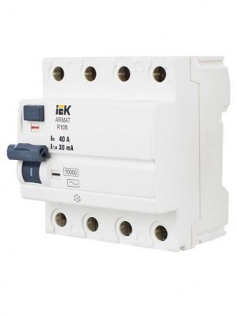 ARMAT Выключатель дифференциального тока R10N 4P 40А 30мА тип AC IEK