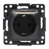 Стокгольм Механизм Розетки 1-местной с/з 16А автоматические клеммы черный с крышкой и защ. штор. IP44 EKF PROxima