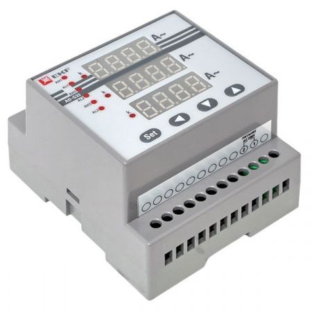 Амперметр AD-G33 цифровой на DIN трехфазный EKF PROxima (без поверки