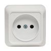 Рим Розетка 1-местная 10А без заземления белая EKF