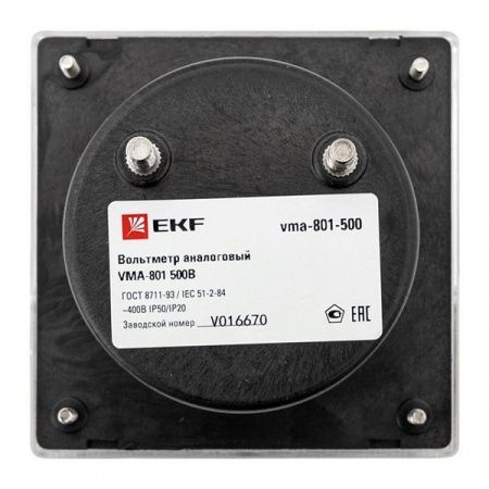 Вольтметр VMA-801 аналоговый на панель (80x80) круглый вырез 500В прямое подкл. EKF PROxima