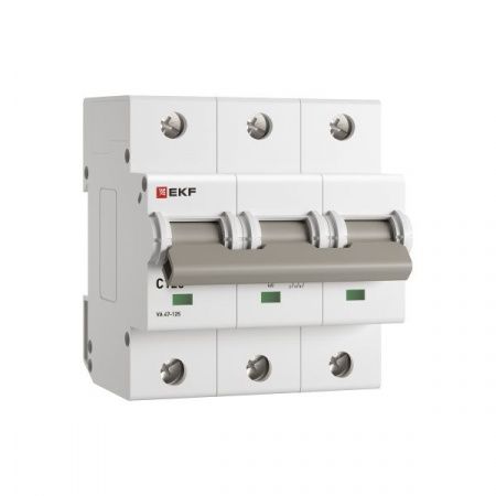 Выкл.автом.  3П 125А хар-ка C  15кА  EKF ВА 47-125 mcb47125-3-125C