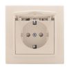 Розетка 1-местная СП с/з Минск с крышкой 16А бежевая с защ. штор. EKF