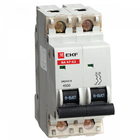 Автоматический выключатель ВА 47-63, 2P 8А (D) 4,5kA EKF