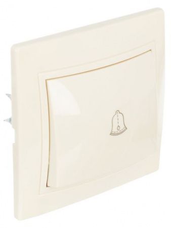 KVARTA Выключатель 1-клавишный кнопочный 10А ВСк10-1-0-ККм кремовый GENERICA