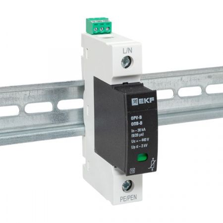 Ограничитель импульсных напряжений ОПВ-B/1P In 30кА 440В с сигн. EKF PROxima