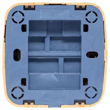 Выключатель 1-клавишный ОП Минск 10А светлое дерево EKF