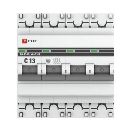 Выкл.автом.  4П  13А  хар-ка C  4,5кА  EKF  ВА47-63  PROxima