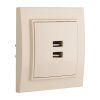 Минск Розетка USB 2-местная СП 2,1А бежевая EKF