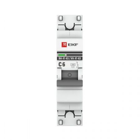 Автоматический выключатель ВА 47-63 1P 6А (C) 4,5kA EKF PROXIMA