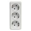 Рим Розетка 3-местная 16А с заземлением белая EKF