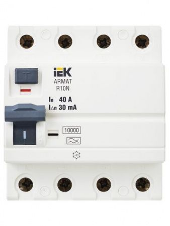 ARMAT Выключатель дифференциального тока R10N 4P 40А 30мА тип A IEK