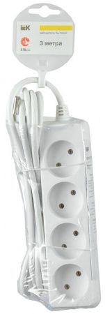 Удлинитель У4 4 места без заземления 3м 2х0,75мм2 10А/250 IEK