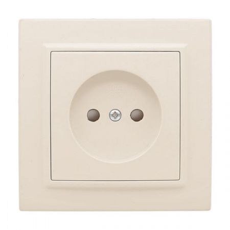 Розетка 1-мест. СП б/з 10 А с защ. штор. бежевый Минск EKF