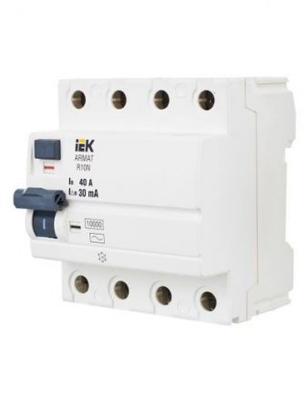 ARMAT Выключатель дифференциального тока R10N 4P 40А 30мА тип A IEK