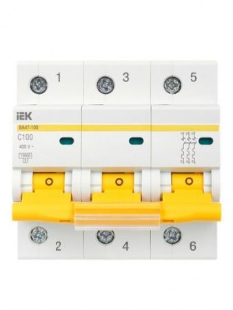 KARAT Автоматический выключатель ВА47-100 3P C 100А 10кА IEK