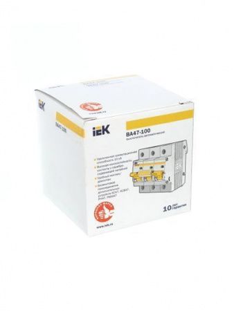 KARAT Автоматический выключатель ВА47-100 3P C 100А 10кА IEK