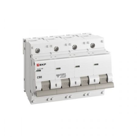 Выкл.автом.  4П  80А  хар-ка C  10кА  EKF PROxima  ВА 47-100