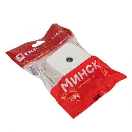 Минск Розетка TV 1-местная ОП 75Ом 5-862МГц белая EKF Basic