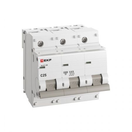 Выкл.автом.  3П  25А  хар-ка C  10кА  EKF  ВА47-100  PROxima