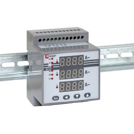 Амперметр AD-G33 цифровой на DIN трехфазный EKF PROxima (без поверки