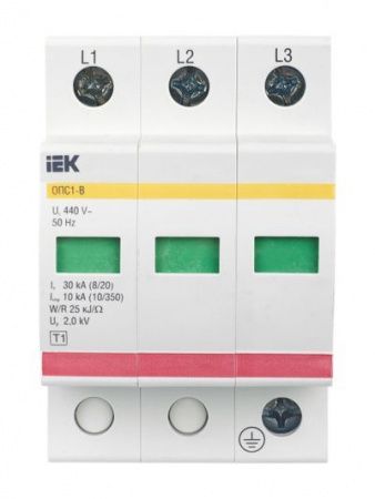 Огран. имп. перенапр.  3П  400B  30-60кА  IEK  ОПС1-В