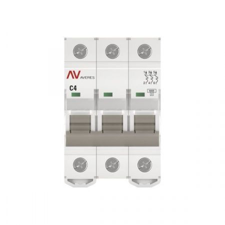 Выкл.автом.  3П   4А 6кА AV-6 AVERES EKF mcb6-3-04C-av mcb6-3-04C-av