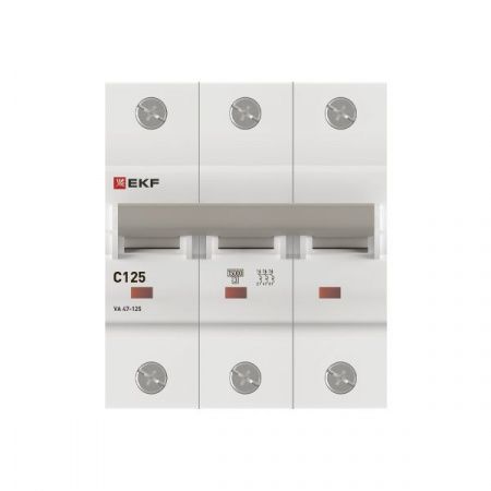 Выкл.автом.  3П 125А хар-ка C  15кА  EKF ВА 47-125 mcb47125-3-125C