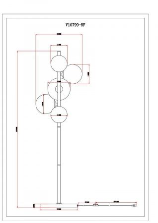 Торшер Moderli Renny V10799-5F