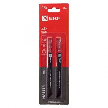 Пилки для электролобзика T111C (грубый рез по дереву)(HCS)(2 шт) EKF Master