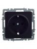 BRITE Розетка 1-местная с заземлением с защитными шторками 16А РС14-1-0-БрЧ черный IEK