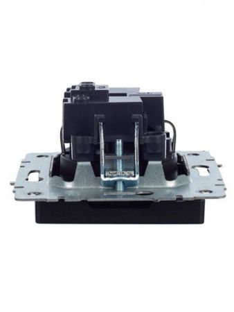 BRITE Розетка 1-местная с заземлением с защитными шторками 16А РС14-1-0-БрЧ черный IEK