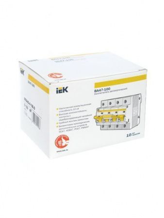 KARAT Автоматический выключатель ВА47-100 4P D 100А 10кА IEK