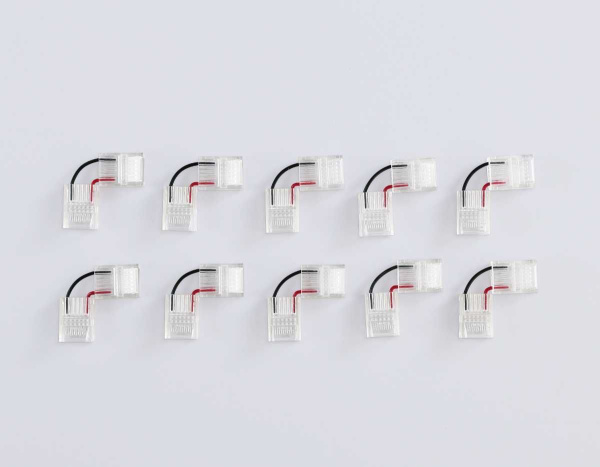 Соединитель угловой AMBRELLA LIGHT ILLUMINATION COB 12/24V для лент 12mm (2 конт.) (10шт. в комплекте) GS6871