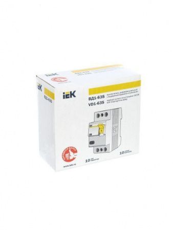 Выключатель дифференциальный (УЗО) ВД1-63S 2Р 50А 100мА IEK