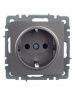 BRITE Розетка 1-местная с заземлением без защитных шторок 16А РС11-1-0-БрС сталь IEK